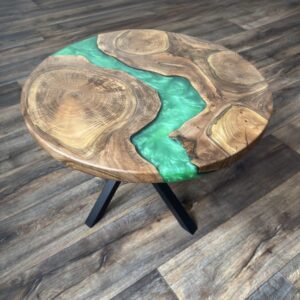 Kávový/Konferenční stolek: Walnut & Emerald Harmony